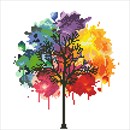 Diamond Art Rainbow Tree