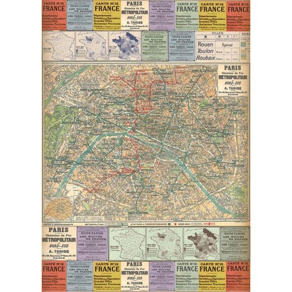 Feltro Decor Travel Mappa di Parigi