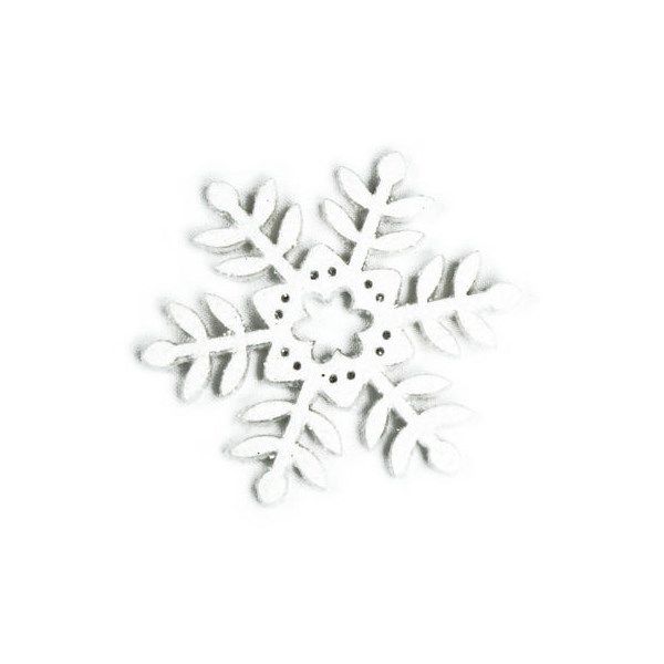 Snowflake Grande in legno Bianco con glitter