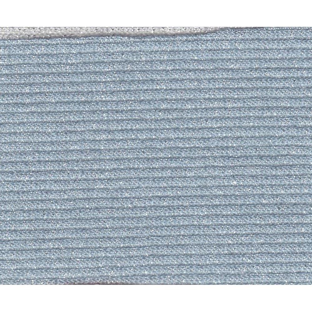 Tessuto Ribby Lurex a Coste Azzurro e Argento cm 50 x 105