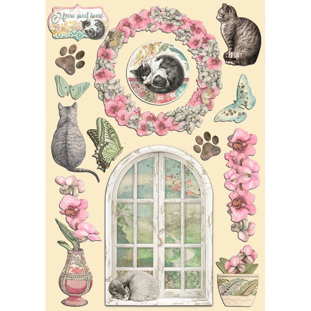 Wooden Shape Colorato Orchids and Cats