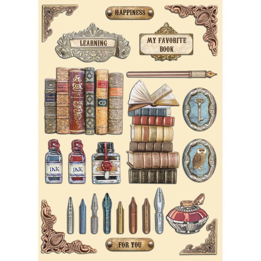 Wooden Shape Colorato Vintage Library