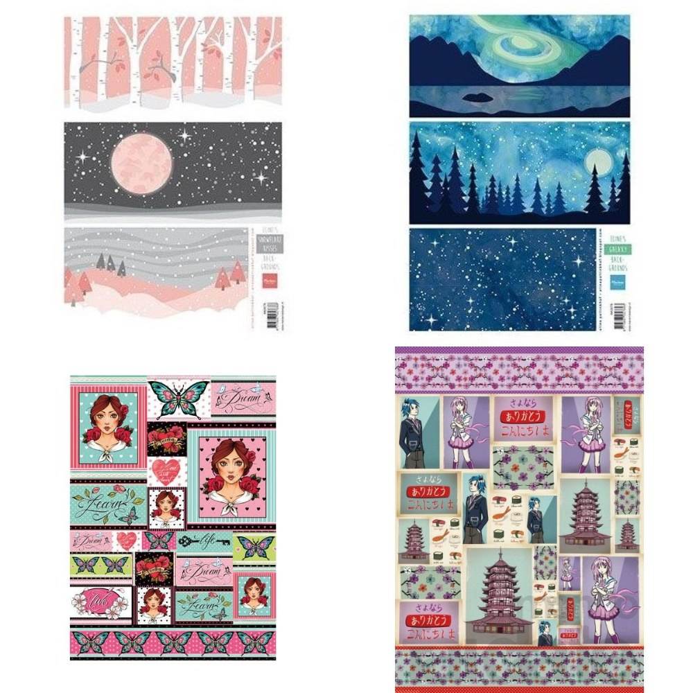 Carta per scrapbooking, 30 x 30 cm, 24 fogli/12 disegni su entrambi i lati, carta decorativa, albero di Natale, decoupage, blocco di carta per album fai da te, bullet journals