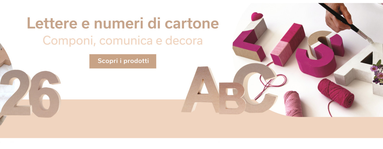 Banner lettere cartone