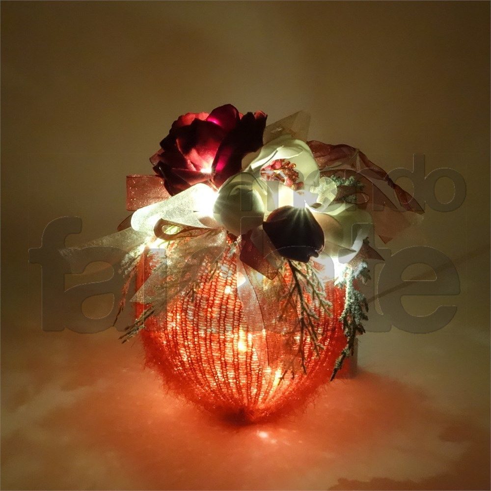 12/12/2019 Corso: Sfera con rose in velluto e 100 led