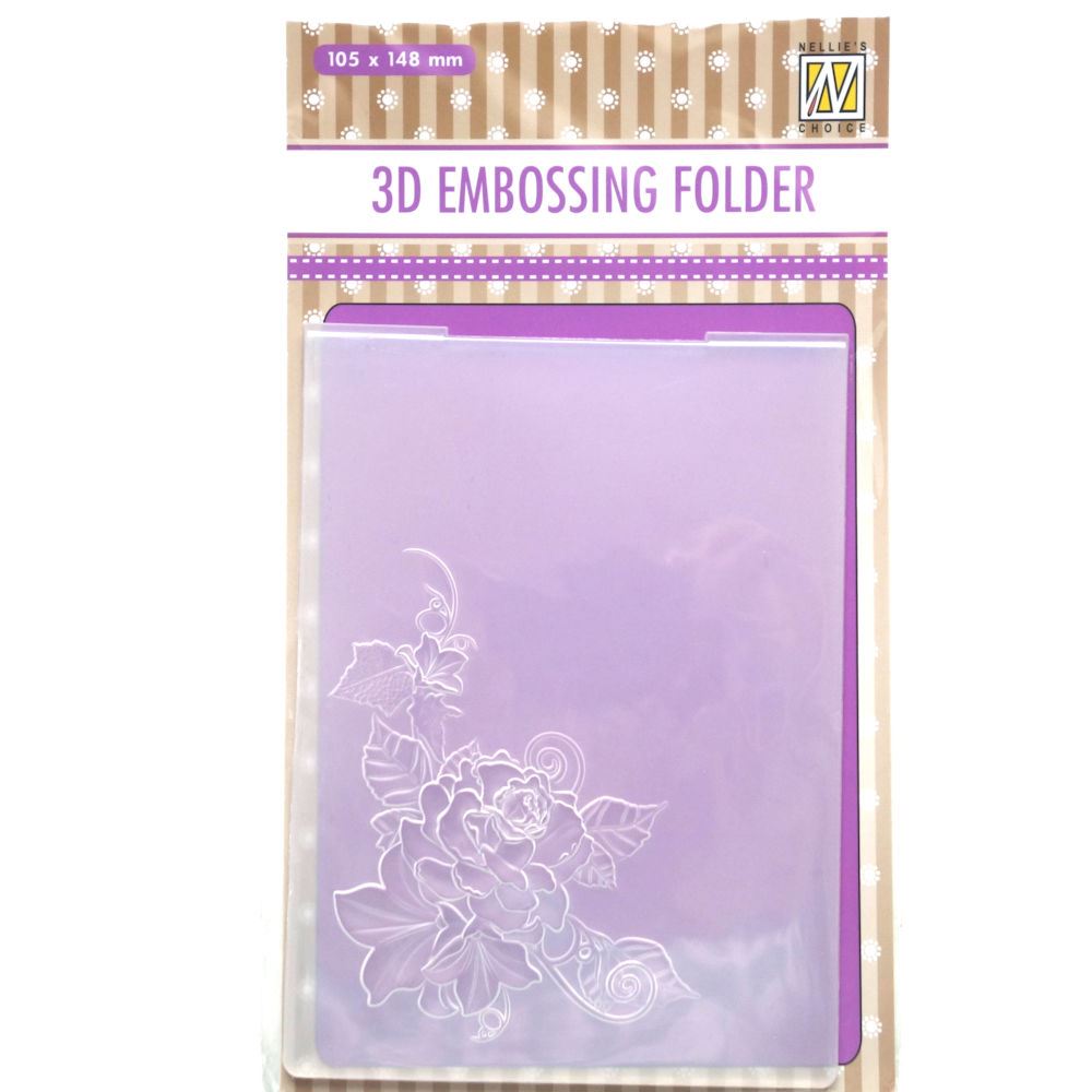 3D Embossing Folder Rose Corner2