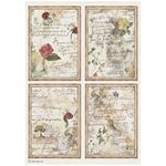 6 Carte di riso in A4 Flowers and Poems Stamperia