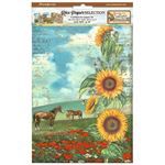 6 Carte di riso in A4 Sunflower Art girasoli Stamperia