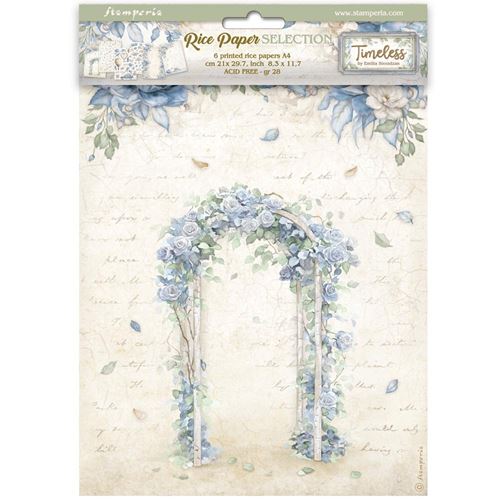 6 Carte di riso in A4 Timeless Stamperia