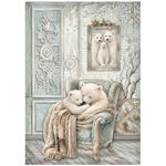 6 Carte di riso in A4 White Christmas Stamperia