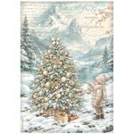 6 Carte di riso in A4 White Christmas Stamperia