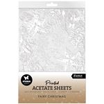 6 fogli di Acetato Snow, Fairies & Stars