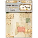 8 Carte di riso in A6 Backgrounds Cozy Family
