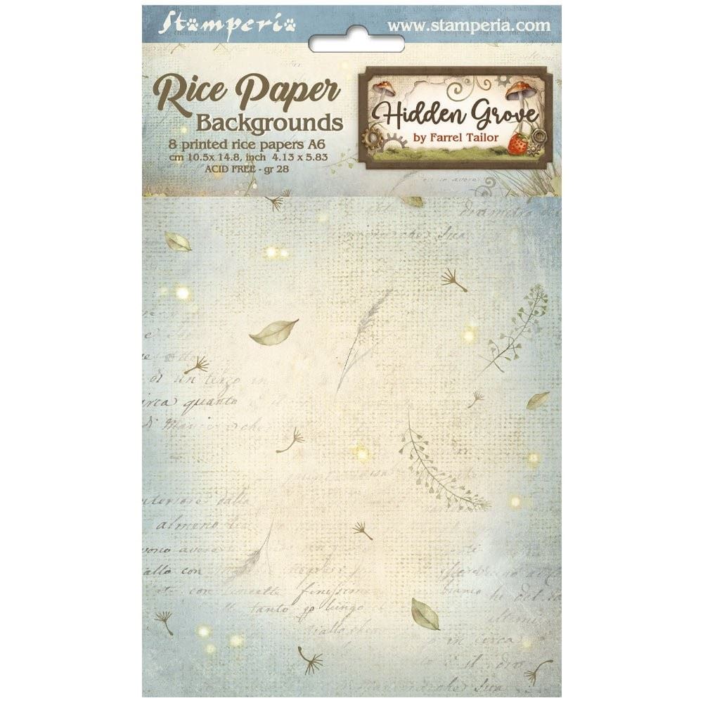 8 Carte di riso in A6 Backgrounds Hidden Grove