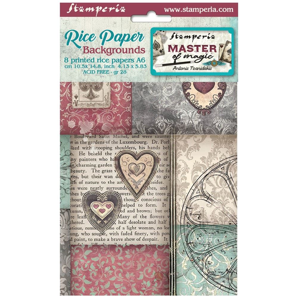 8 Carte di riso in A6 Backgrounds Master of Magic
