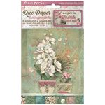 8 Carte di riso in A6 Backgrounds Orchids and Cats