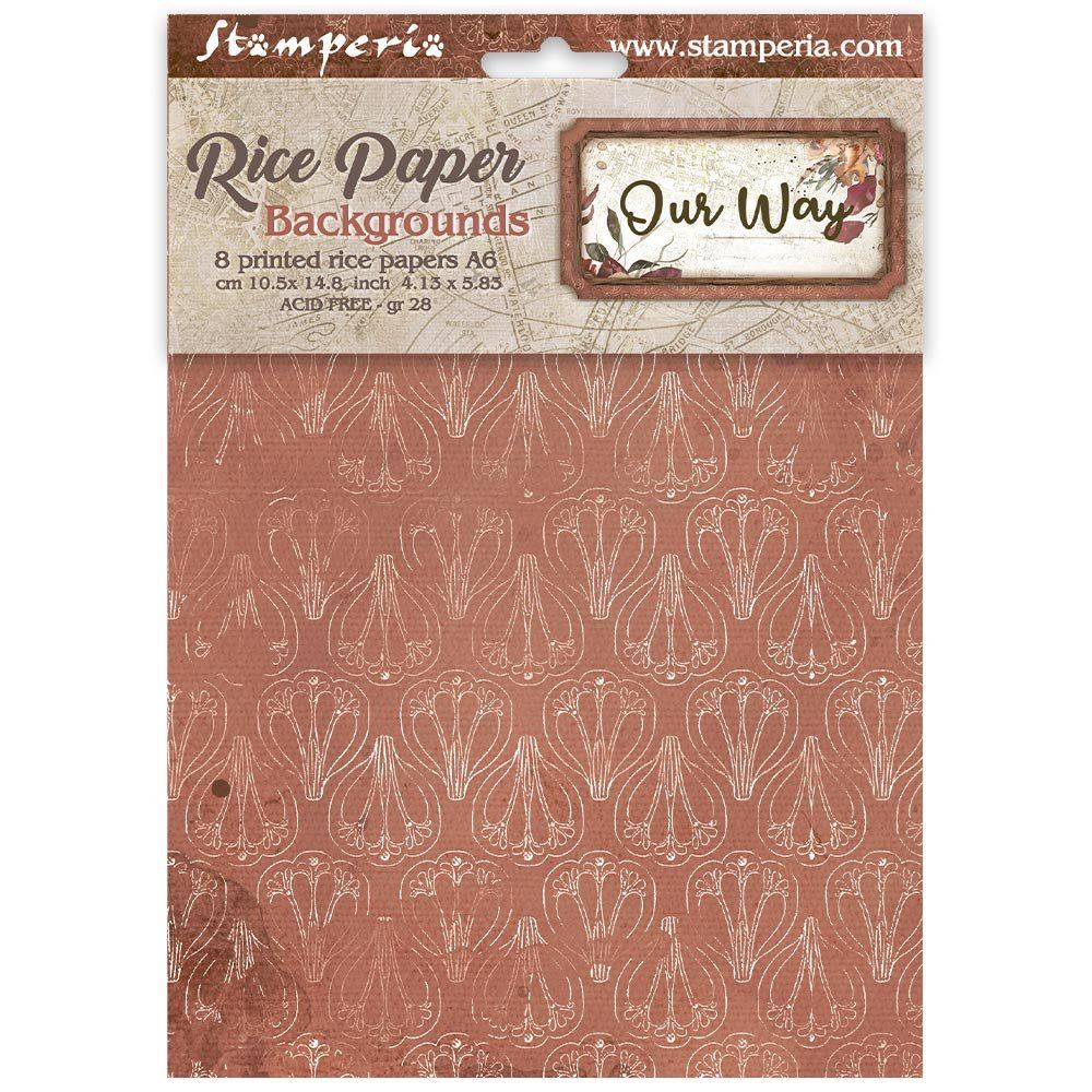 8 Carte di riso in A6 Backgrounds Our Way