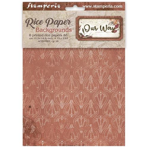 8 Carte di riso in A6 Backgrounds Our Way