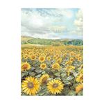 8 Carte di riso in A6 Backgrounds Sunflower Art