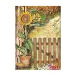 8 Carte di riso in A6 Backgrounds Sunflower Art