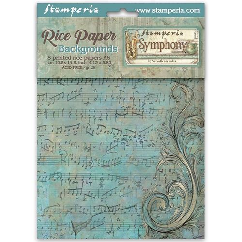 8 Carte di riso in A6 Backgrounds Symphony