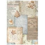 8 Carte di riso in A6 Backgrounds White Christmas