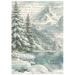 8 Carte di riso in A6 Backgrounds White Christmas