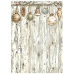 8 Carte di riso in A6 Backgrounds White Christmas
