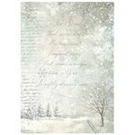 8 Carte di riso in A6 Backgrounds White Christmas