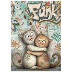8 Carte di riso in A6 Furry Friends 2