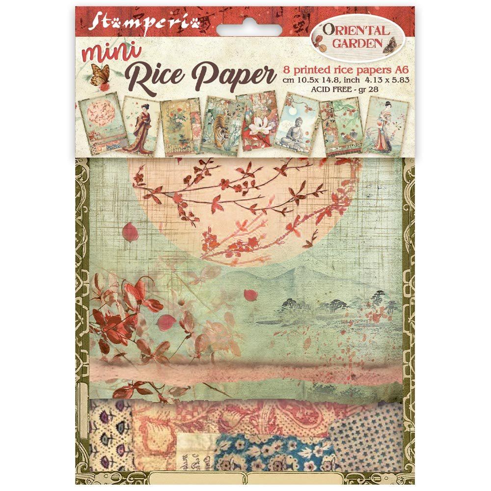 8 Carte di riso in A6 Oriental Garden