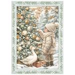 8 Carte di riso in A6 White Christmas