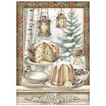 8 Carte di riso in A6 White Christmas