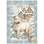 8 Carte di riso in A6 White Christmas