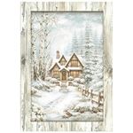 8 Carte di riso in A6 White Christmas