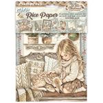8 Carte di riso in A6 White Christmas