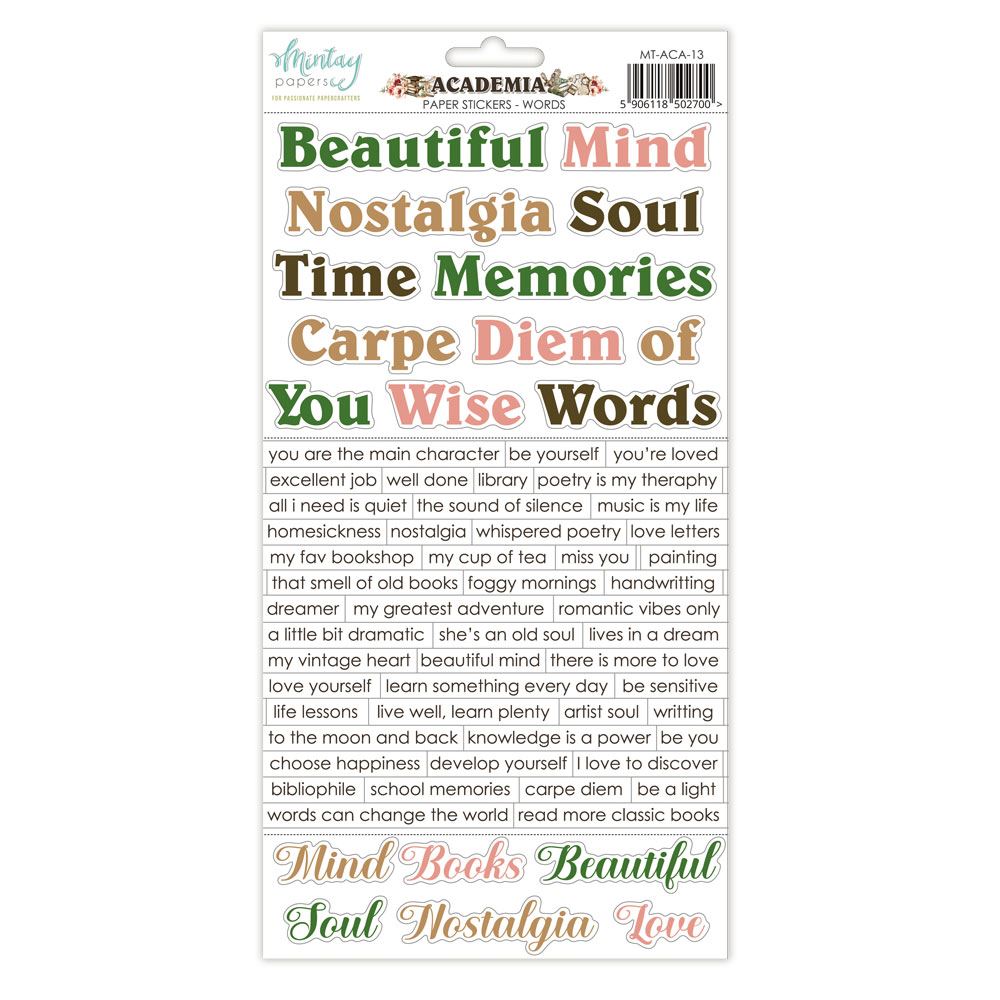 Academia Paper Stickers Words