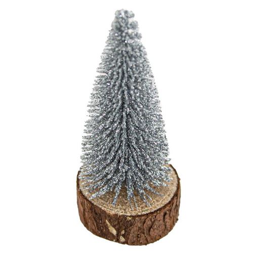 Albero Argento glitter h 9 cm