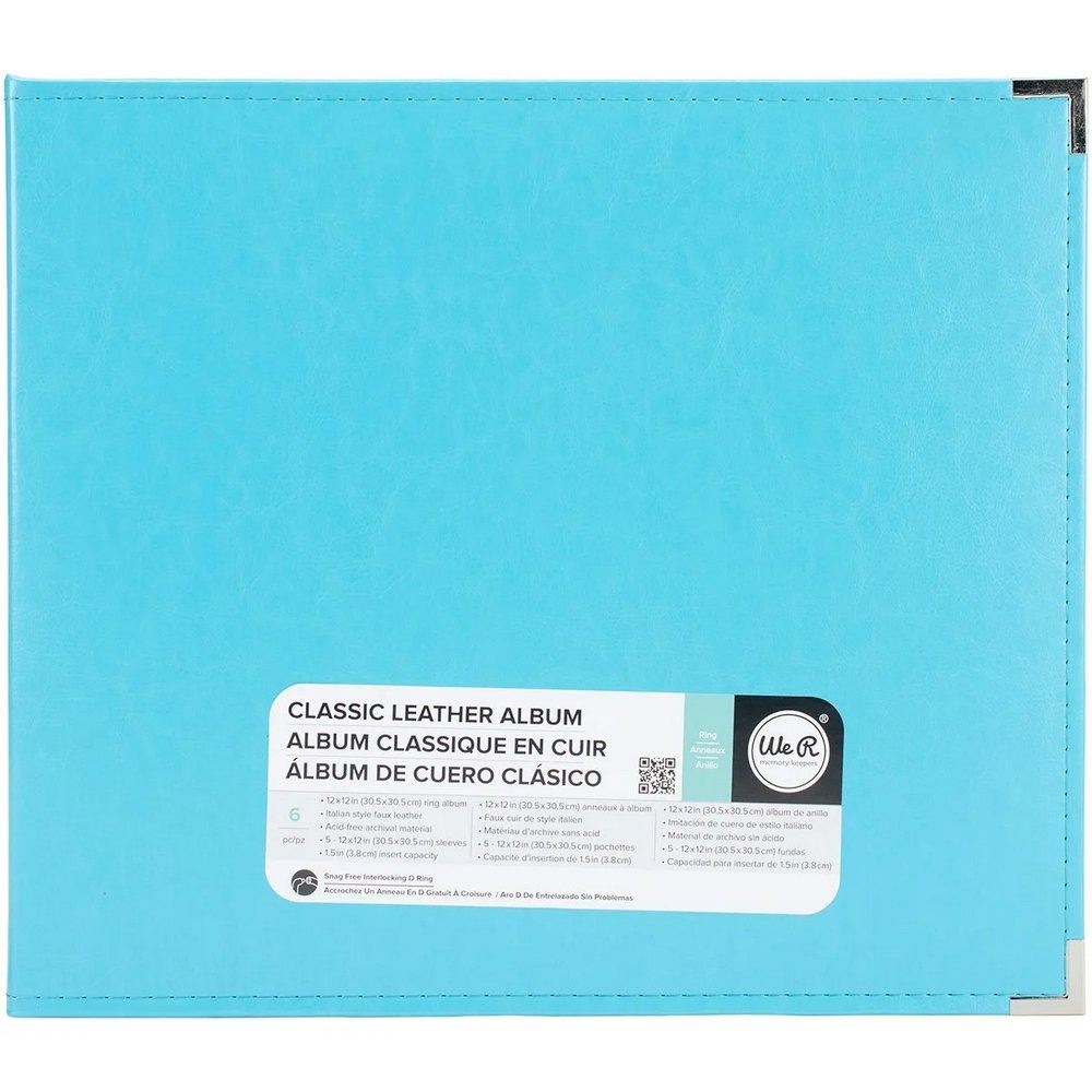 Album ad anelli in ecopelle colore Acqua