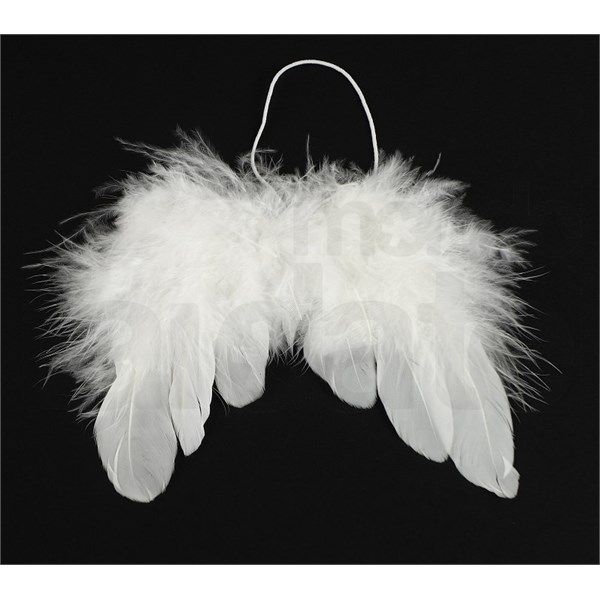 Ali angelo con piume bianche, 65x65 cm