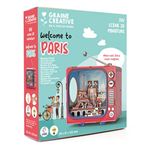 Ambientazione 3D in legno Welcome to Paris Tv Retrò con luci led