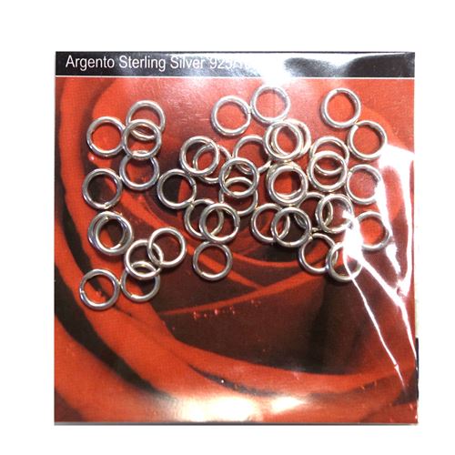 Anellini tondi apribili in argento 7 mm