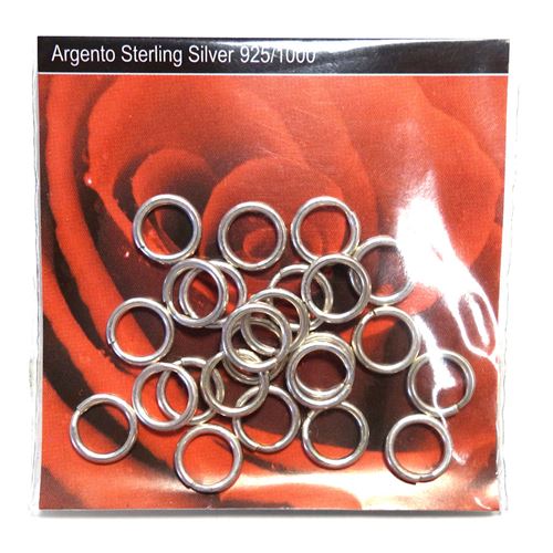 Anellini tondi apribili in argento 9 mm 