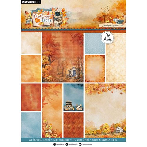 Autumn Story A4 Designer Paper Pad Backgrounds