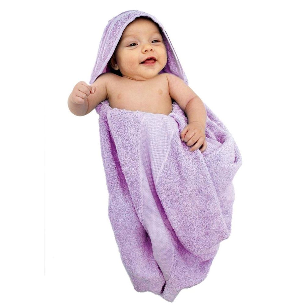 Asciugamano Neonato con Cappuccio Emma Rosa da Ricamo