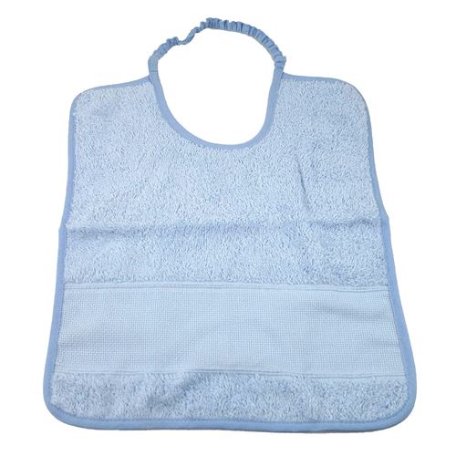 Bavaglino Ricamo Azzurro con Elastico 