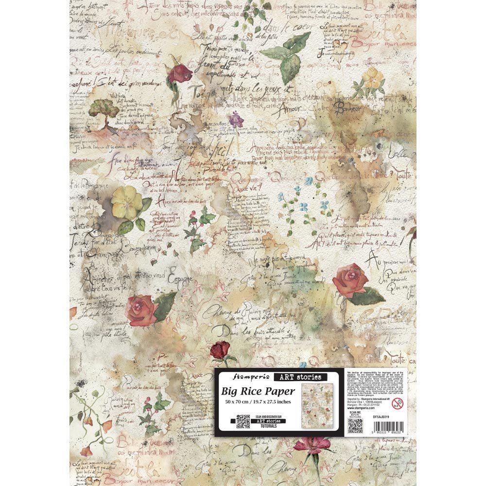 Big Rice Paper Art Stories Flowers and Poems texture