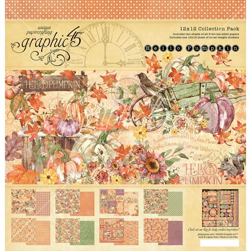 Blocchi di Carte Hello Pumpkin 30 x 30 con stickers