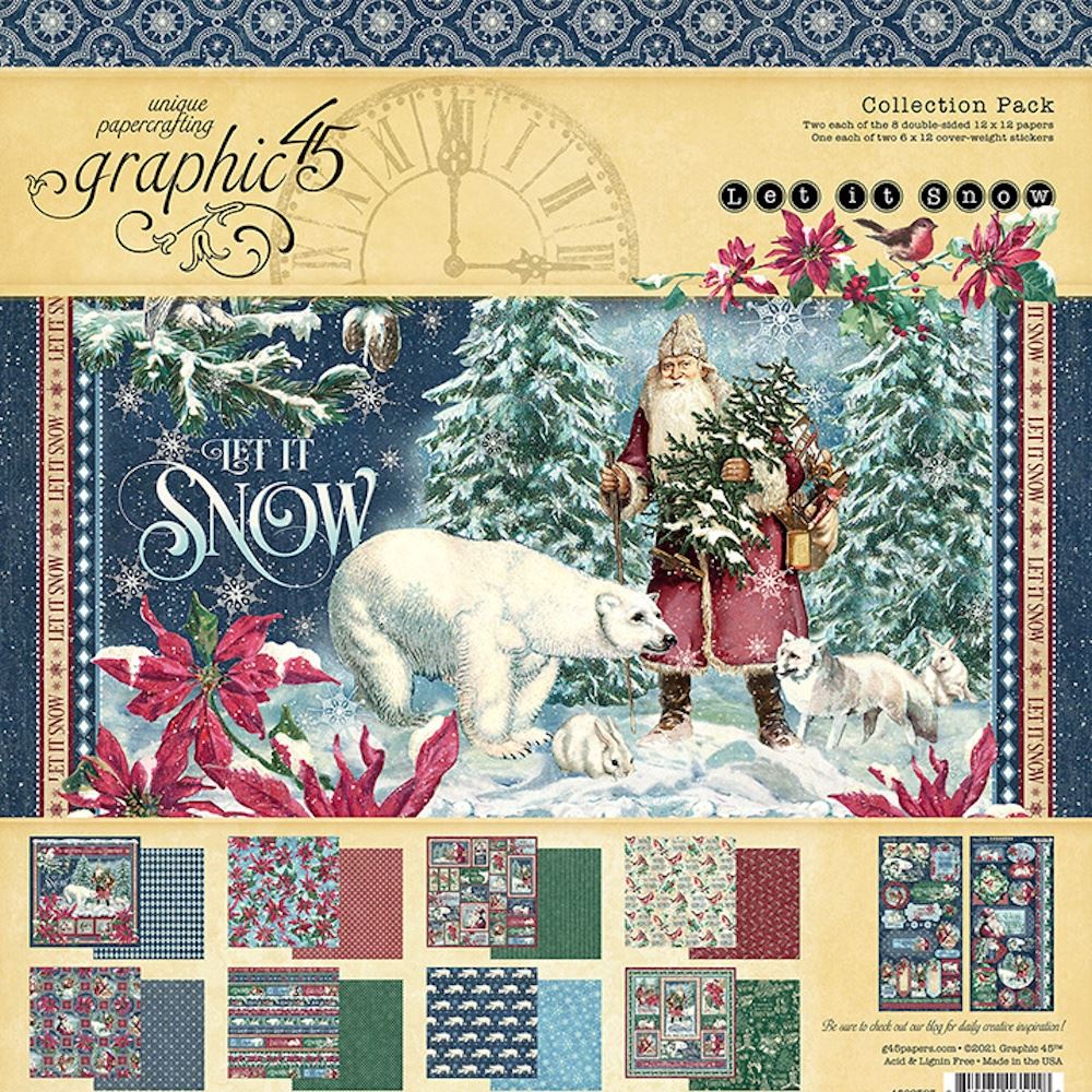 Blocchi di Carte Let It Snow con stickers