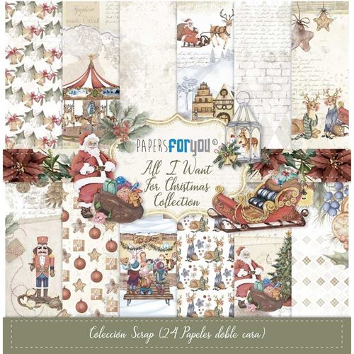 Blocchi di Carte Scrap All I Want For Christmas 15 x 15
